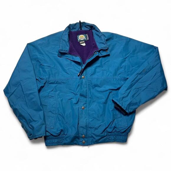 Cabela’s 80s Vintage Blue Goretex Shell Fleece Lined Bomber Jacket Large - Picture 1 of 8